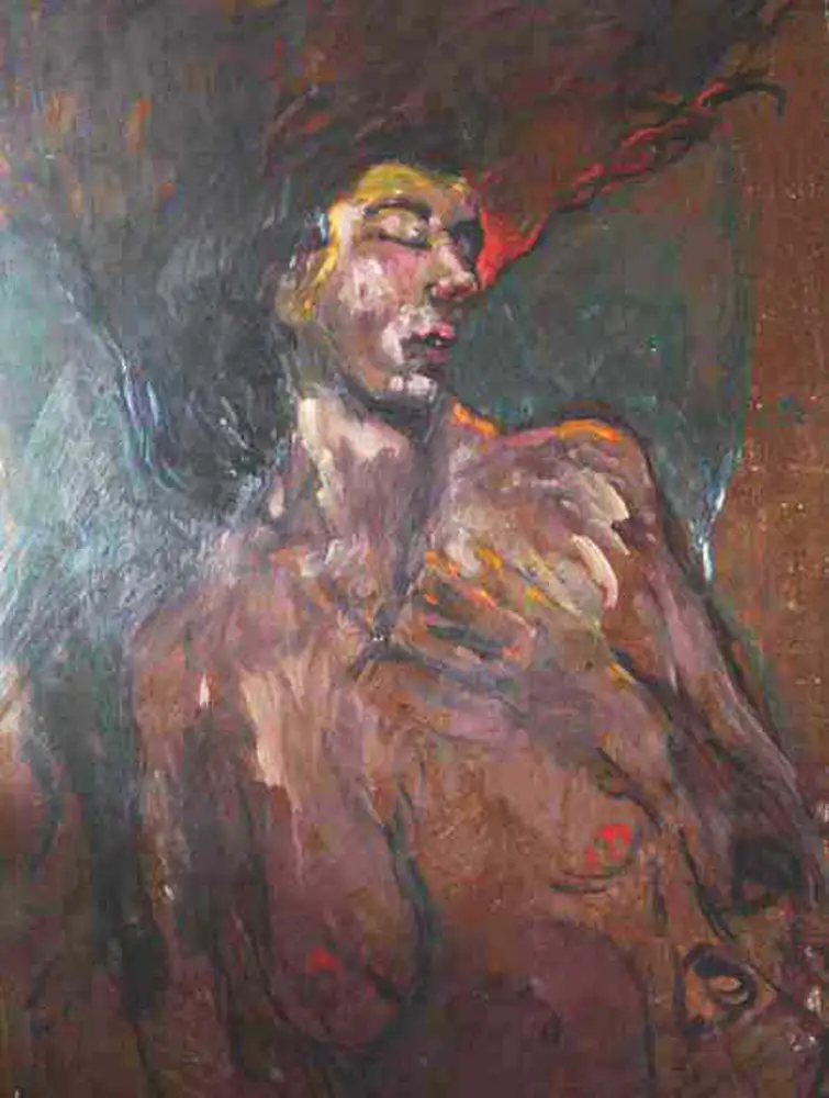 Black Hair — portrait oil painting by Krzysztof Doniewski