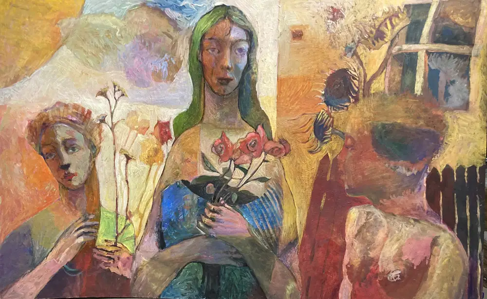 Family — portrait oil painting by Krzysztof Doniewski