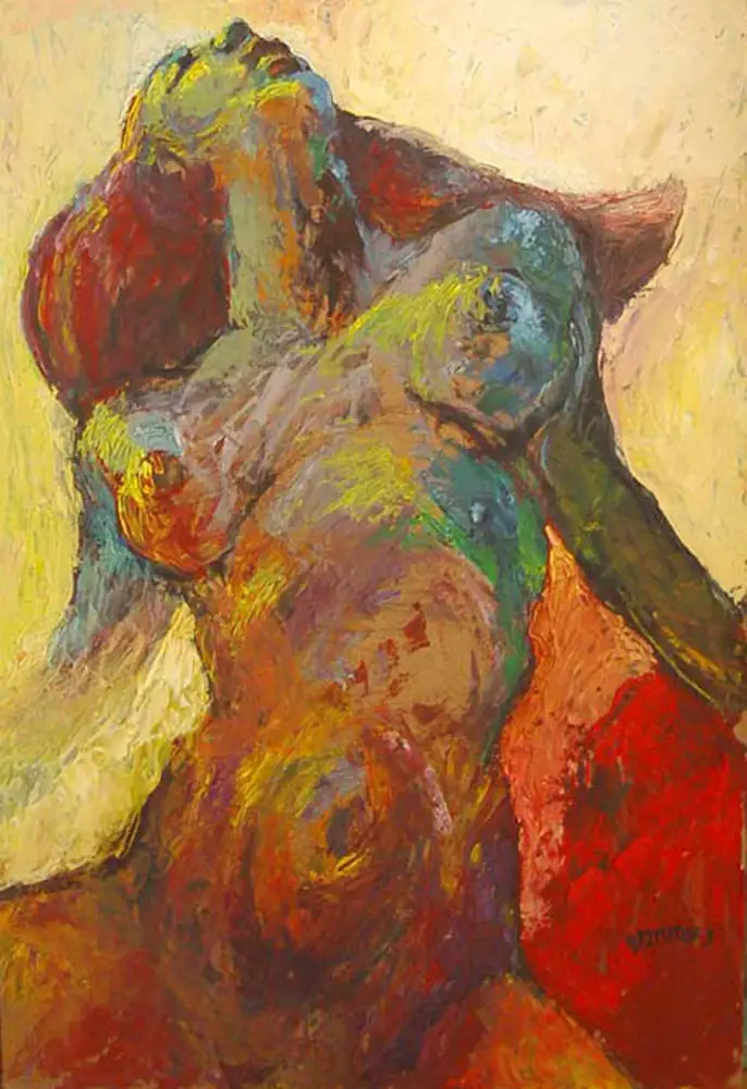 Praising Moon — portrait oil painting by Krzysztof Doniewski