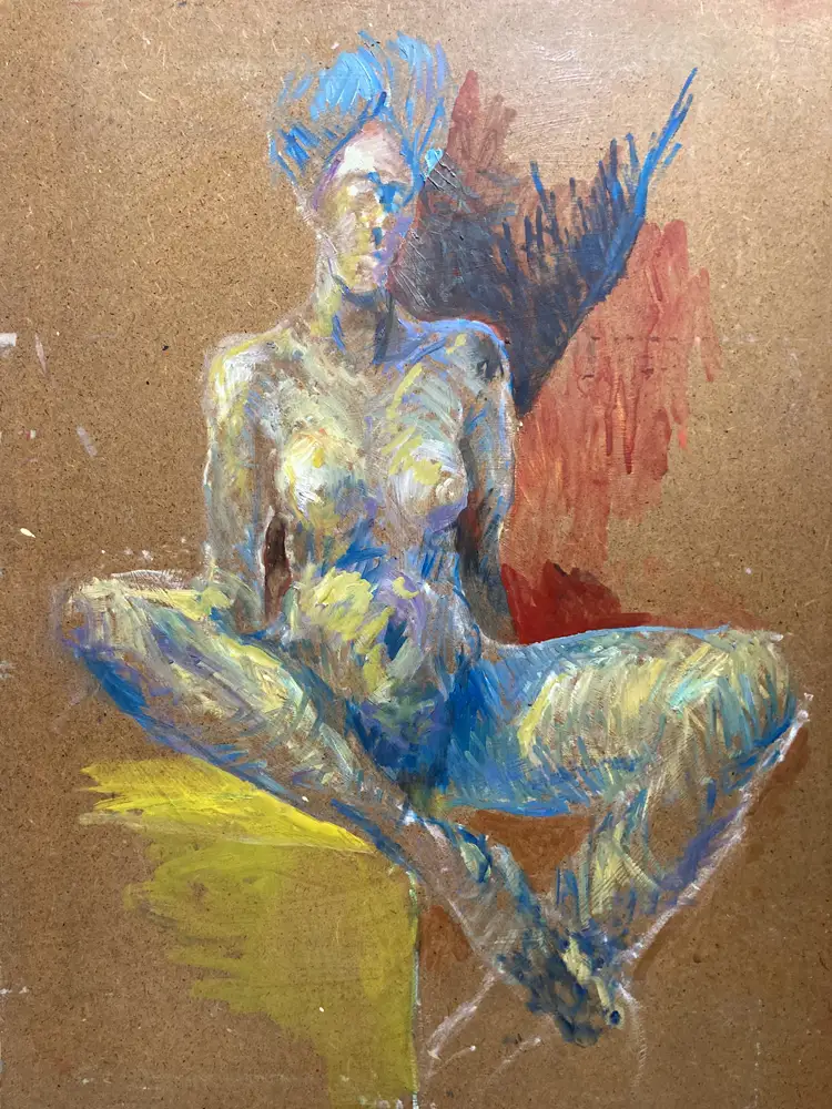 Seated Figure 1 — portrait oil painting by Krzysztof Doniewski